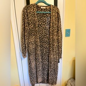 Elan cheetah long cardigan size Medium